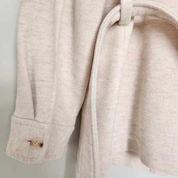 & Other Stories Wool Blend Cream Oversized Coat Jacket Overshirt Shacket Size 8 - Picture 10 of 12